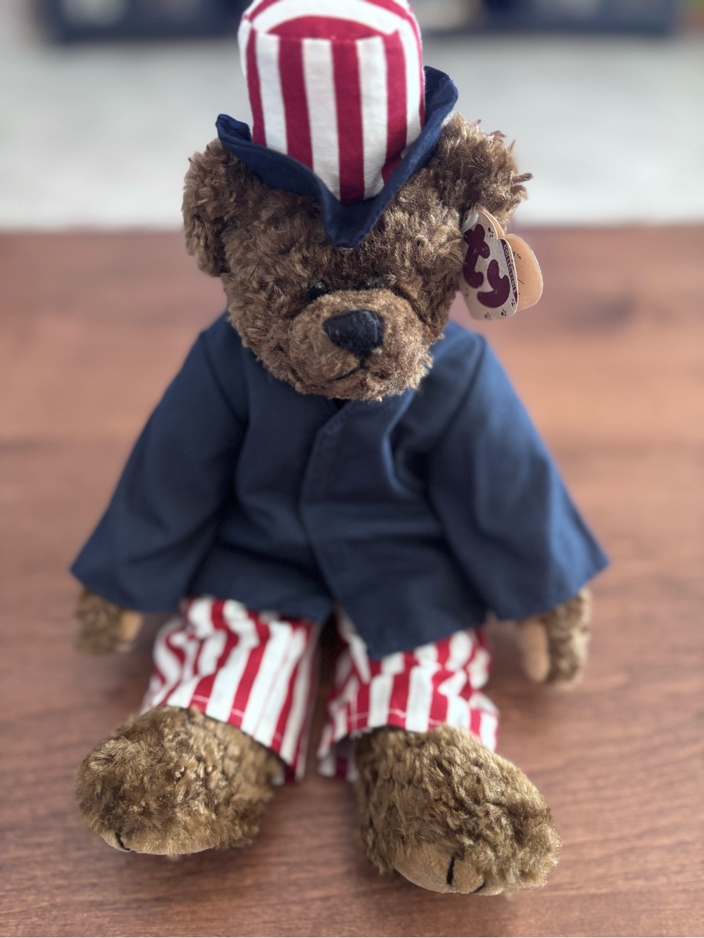 Ty Bear 1993 The Attic Treasures Collection. Samuel. Red,white & blue bear